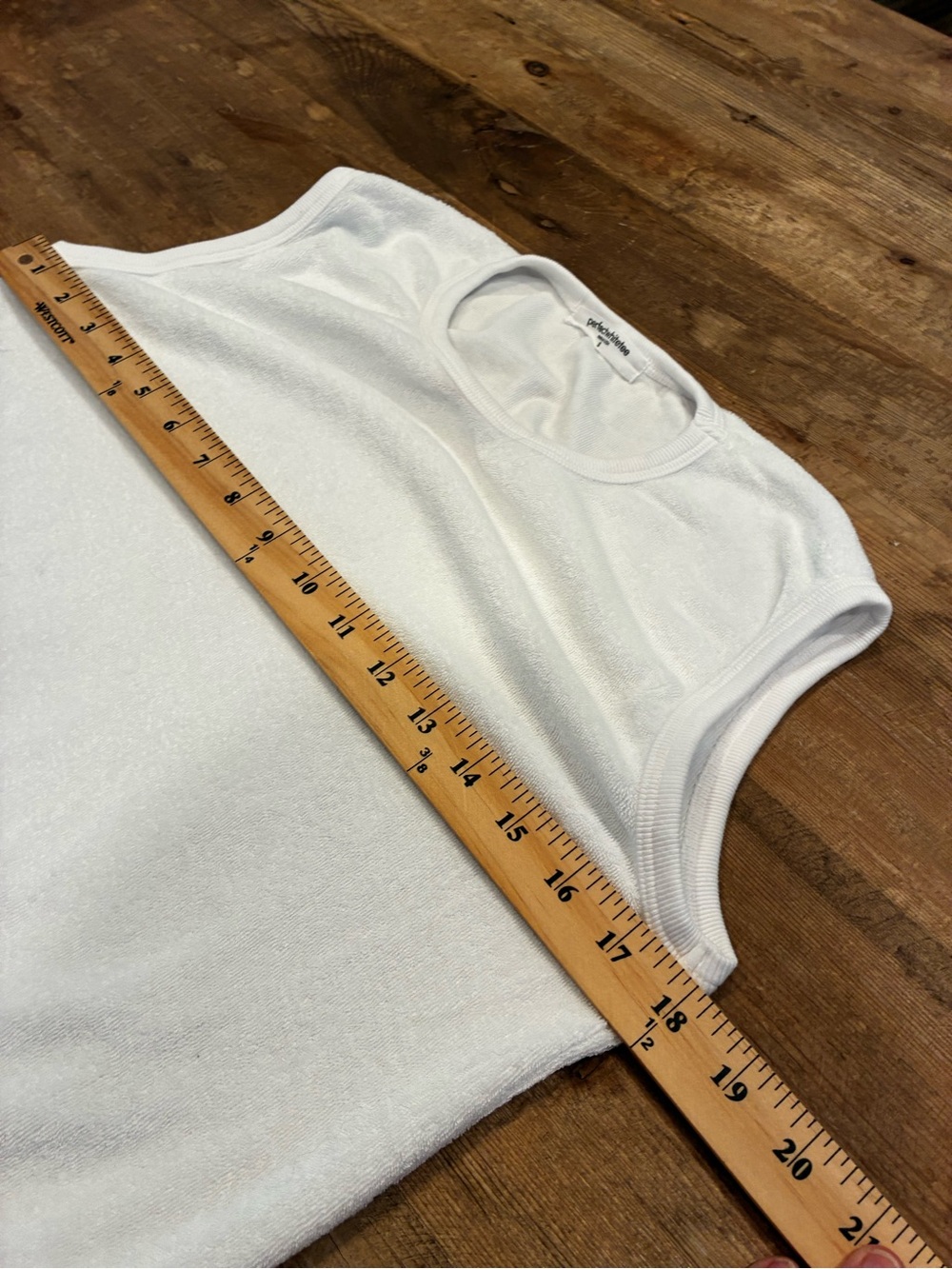 perfectwhitetee White Ribbed Crewneck Tank Size S - Picture 6 of 7